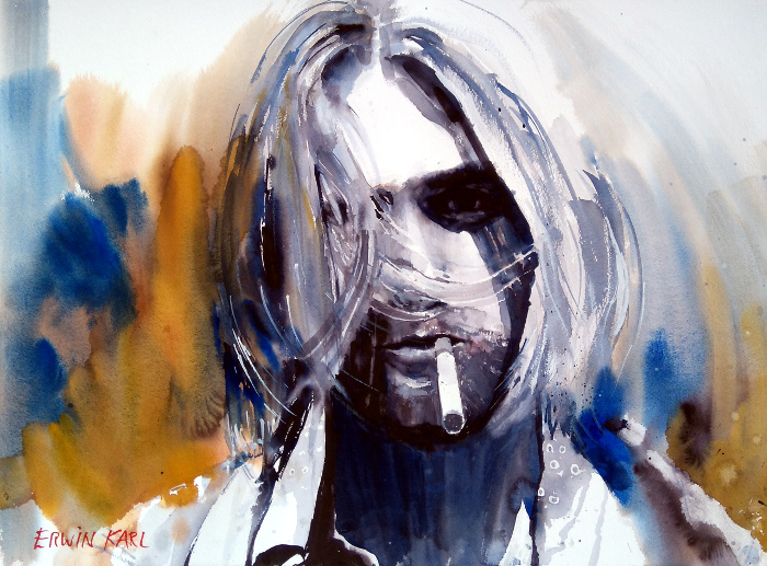 kurt cobain faces watercolour seminar kunst salzburg art berchtoldvilla salzburg art bv